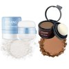 Fusang 2PCS Dry Shampoo Powder & Hairline Powder Set,Mattifying Refreshing Dry Shampoo Hairline Cover Up Powder for Women,Travel Size Root Touch Up Powder(Dark Brown)