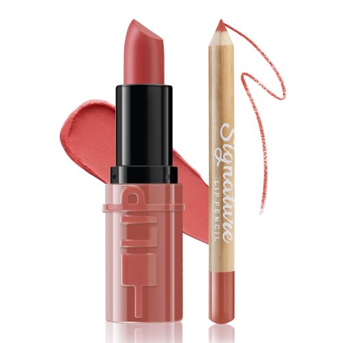 Boobeen Lip Liner & Lipstick Set, Matte Lipstick and Lip Liner Pencil for Women, Lip Color Sticks Create a Long-lasting Lip Makeup