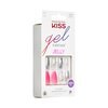 KISS Gel Fantasy Press On Nails, Nail glue included, 'Fun & Jelly', Pink, Medium Size, Coffin Shape, Includes 28 Nails, 2g glue, 1 Manicure Stick, 1 Mini File