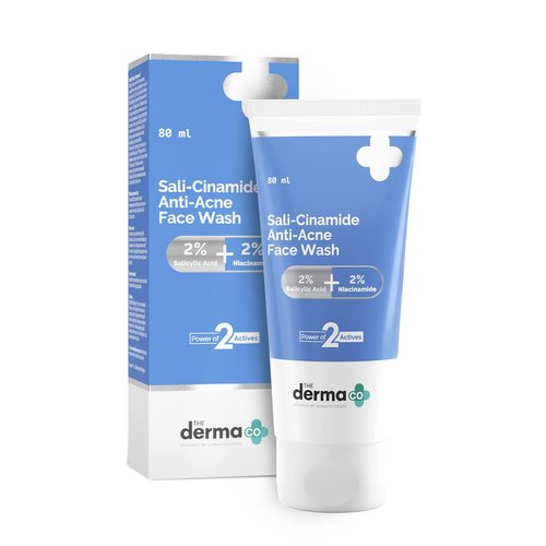 The Derma Co Sali-Cinamide Anti-Acne Face Wash | with 2% Salicylic Acid &amp; 2% Niacinamide | Helps ...