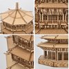 Krfapt Wooden Pagoda 3D Wooden Puzzle - DIY Wood Craft Kits for Adults to Build Best Gift for Birthdays and Party Favors Age 14+(Six-Storied Pagoda) (1287 PCS)