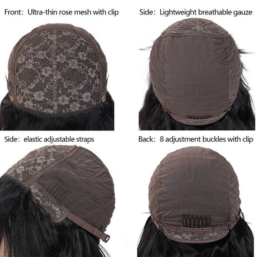 Body Wave Wig With Bangs Hmuan Hair For Black Women None Lace Front Wigs 150% Density Brazilian Virgin Hair Glueless Human Hair With Bangs Natural Color(18inch,Body Wave)