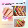 SAVILAND Fingernail Polish Set Quick-Dry : 20pcs Neon Bright Colors Nail Polish Kit Summer Regular Nail Polish Glitter Rainbow Toenail Polish with Castor Oil Base Glossy Matte Top Polish Nail Art Home