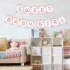 Kaakswa Sweet Baby Girl Banner, Baby Shower Gender Reveal Party Banner For Girls, Sweet Pink Floral Flowers First Birthday party supplies