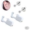 HERMOSA 2 Pack Ear Piercing Gun Earring Disposable Ear Stud Gun Sterile No Pain Ear Piercing Gun (Silver)