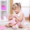 Gift Boutique Realistic Baby Doll with Clothes & Accessories for Girls & Boys, 12 Inch Newborn Baby Doll with Pink Change of Clothes Diaper Baby Bottle Feeding & Caring Set for Toddlers & Kids Age 3-6
