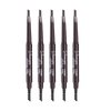 Terrilee Eyebrow Pencil 5 Pieces Pack - Waterproof and Sweat-proof Eyebrow Definer Pencil 5 Colors Set with Eyebrow Brush- Eyebrow Pencils for Brown,Black,Light Brown,Grey and Dark Brown Hair (Black (5 Colors Pack))