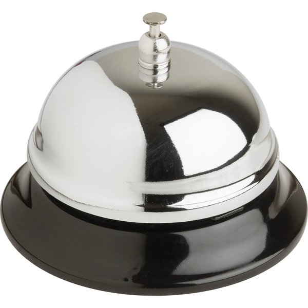 Business Source 01583 Call Bell, 2-3/4-Inch High, 3-3/8-Inch Base, Chrome/Black