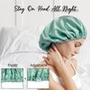 WIGI 100% Mulberry Silk Bonnet with Scrunchie Gift for Women, Silk Bonnet for Sleeping, Shower Cap Hair Bonnet, Silk Hair Wrap for Hair Care (100% Mulberry Silk (Round design), Green)