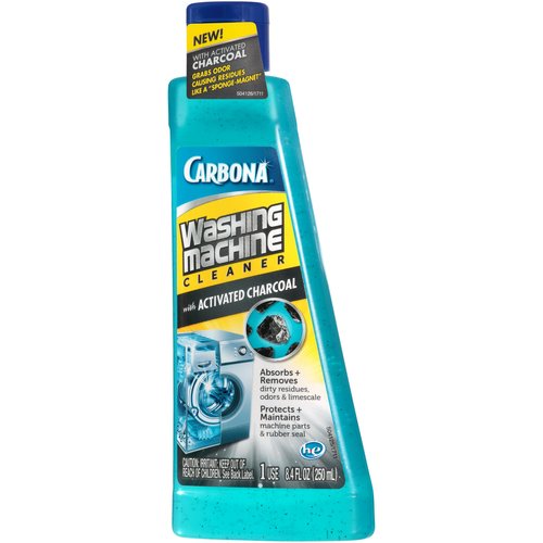 Carbona Washing Machine Cleaner with Activated Charcoal | Removes Odor-Causing Residues | Works in Standard & High Efficiency Washing Machines | 8.4 FL Oz, 1 Pack