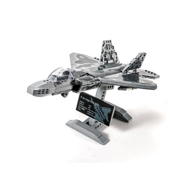 dOvOb Military F-22 Raptor Fighter Jet Air Force Building Block Set (626 Pieces), Fighting Falcon Army Plane Toys as Gift for Kids or Adult
