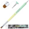 Ivy-L Premium 2 Ways French Gel Acrylic Nail Art Kolinsky Brush with Dotting Tool for Professional Manicure Nail Art Design Cuticle Clean-up + Lime Green Wood Handle (Size 6)