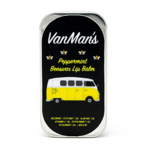 Vanman’s Peppermint Beeswax Lip Balm - 3 Pack - Organic Lip Balm w/Rosemary, Almond, Peppermint & Coconut Oil - Organic Chapstick w/Vitamin E Oil Removes Dead Skin Cells - Moisturizer For Dry Lips