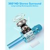 Amazmic Kids Karaoke Microphone Machine Toys for Girls Bluetooth Microphone with LED Light, Birthday Gift for Girls Boys 3 4 5 6 7 8 9 10 11 12 Year Old Kids Toys(Blue)