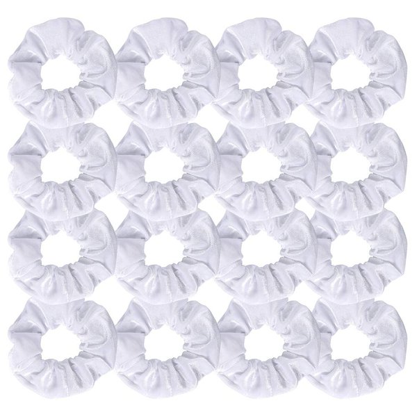Semato 16 Pack White Velvet Scrunchies Hair Ties Elastics Ponytail Holder Hair Bands Scrunchie Accessories for Women and Girls