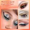 Colorful Liquid Eyeliner Set, 10 Colors Metallic Shimmer Glitter Eyeshadow, Long Lasting Waterproof Sparkling Eyeliner Eye Shadow