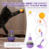 KitchiFlora Cat Toys for Bored Indoor Cats Tumbler Interactive Cat Toys with Teaser Wand Cat Food Dispenser - Ideal for Exercise and Boredom Relief Pet Supplies Birthday Gift (Purple)