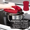 All-Clad Premium Pot Holder & Heating Pad, (2-Pack) Heat Resistant to 500 Degrees, 100% Cotton 10"x6.25" for Kitchen and Barbeque, Chili Red