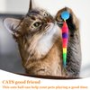 LE TOOTER Bouncy Ball with Tail Cat Toys,5 Packs Rainbow Small Magic Worm with Ball Toy for Cats,Colorful Fuzzy Worm Bouncy Balls Cat Toy