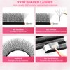 Lash Extensions 5D Eyelash Extensions W Lashes 0.07mm Thickness D Curl Lashes Mix 8-15mm Soft Lash Trays Pestañas Pelo a Pelo Natural Matte black False Eyelashes Individual Lashes(W-5D-0.07-D,8-15mm)