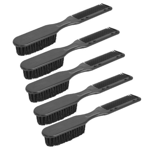 Generic 5 Pcs Dual Head Men Oil Hair Brush Ergonomic Handle Hair Beard Styling Comb Hair Salon Shave Brush
