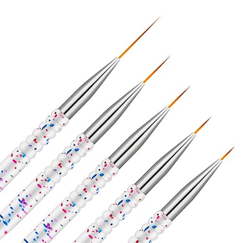 Etercycle 5Pcs Nail Art Liner Brushes, Nail Gel Polish Painting Brush Set, Thin Nail Art Dotting ...