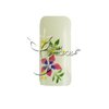 Pearl White/Exotic Flower Pre-designed Acrylic/UV Gel Artificial/False French Nail Tips (70 pcs.)