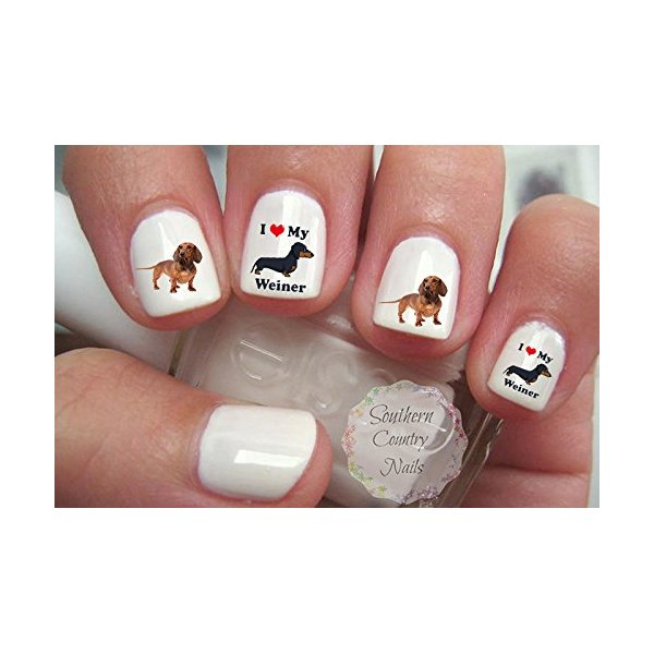 Dachshund My Weiner Dog I Love Dog Breed Nail Decals