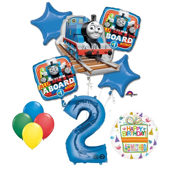 Anagram Thomas the Train Engine 2nd Birthday Party Supplies and Balloon Decorations