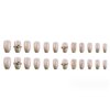 Hkanlre Bling Square Press on Nails Rhinestoens Fake Nails Silver Tips Full Cover Medium False Nails for Women and Girls 24PCS