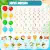 35Pcs Summer Pool Beach Hanging Swirl Decor, Hello Summer Beach Party Decorations Summer Themed Hawaiian Luau Party Swirls Streamers Ceiling Supplies for Boys Girls Kids Baby Shower Decorations