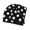 Fiephvsa Unisex White and Black Polka Dot Hair Drying Towels Coral Velvet Head Towel Cap Soft Hair Wrap with Button 1pcs for Home Travel