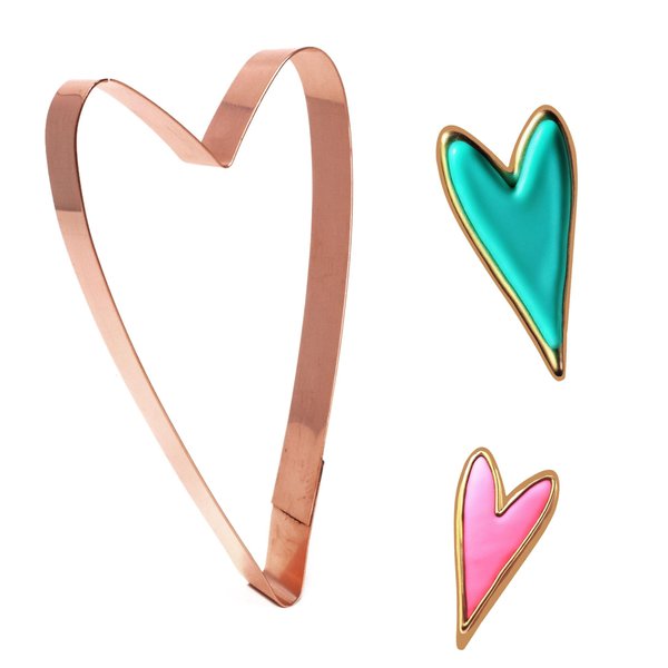 Simple Tall Heart Cookie Cutter 2.75 X 5.75 inches - Handcrafted Copper by The Fussy Pup