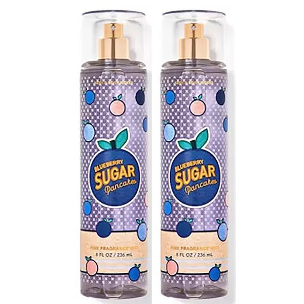 Bath & Body Works Bath and Body Works Blueberry Sugar Pancakes Fine Fragrance Mist - Value Pack Lot of 2 (Blueberry Sugar Pancakes), 4 Ounce (Pack of 2), 8.0 fluid_ounces