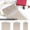 Moresoo Blonde Hair Extensions Clip in Human Hair 12 inch White Blonde Clip in Hair Extensions Real Human Hair Double Weft Human Hair Clip in Exensions Blonde #60A 7pcs/120g