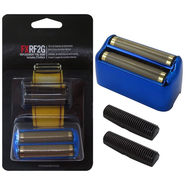 Xspeedonline Replacement Shaver Foil Double Foil Head with 2X Cutters for BaByliss PRO FXRF2G - Blue