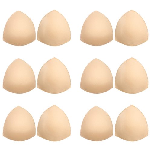 Awpeye Bra Pads Inserts 6 Pairs, Bra Cups Inserts, Removable Breast Enhancers Inserts for Women (Beige)