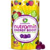 NUTRAMIN Energy Boost Vitamin Gummy - Skip The Coffee & Boost Your Energy, Caffeine-Free, Sugar-Free, Vegan, B12, Green Tea, Ashwagandha, Garcinia Cambogia, Raspberry Adaptogen - 90 ct