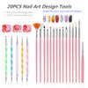 FULINJOY 20PCS Nail Art Design Tools, 15PCS Painting Brushes Set with 5PCS Dotting Pens