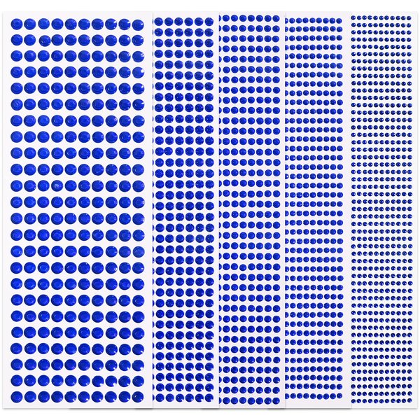 Dark Blue Face Gems Eye Jewels Rhinestones Gems Crystals Temporary Tattoo Stickers Jewels for Crafts 3/4/5/6/8MM Gems Jewels Eyes Stickers Makeup Self Adhesive for DIY Crafts 3555 PCS