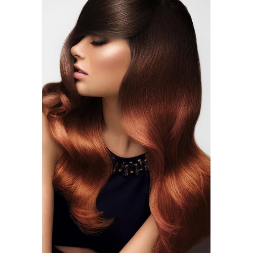 Gracefully Hair Extensions, 100% Human Remy Tape-In Hair Extensions - #38 OMBRE: Dark Brown - Medium Copper, 16 Inch, 20 Pieces per Unit