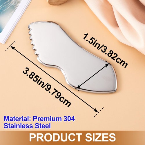 OIIKI Gua Sha Tool for Face, Stainless Steel Smooth Metal Gua Sha Facial Tool, Face Scraper for Chin, Neck, Eye
