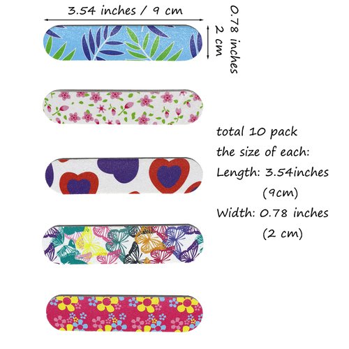 Nail File Nail Buffers Nail Emery Boards Disposable Nail Care Files Double Sided Art Manicure File Mini Reusable for Women Girls Men 10 Pack