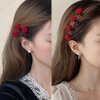 Rose Hair Clip for Women Girls, 20 Pcs Mini Red Flower Hair Barrettes Headpiece Hair Vintage Hair Pins for Bridal Wedding Valentine Mother's Day Halloween Birthday Party Gift