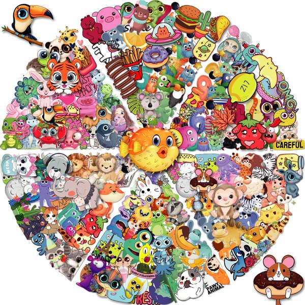 Aresvns Cute cartoon styl fake tattoos for kids 210+ PCS,Kids Party Supplies Gifts,24 sheets Colourful Small temporary tattoo for Boys and Girls Waterproof,Non-toxic and Easy to remove