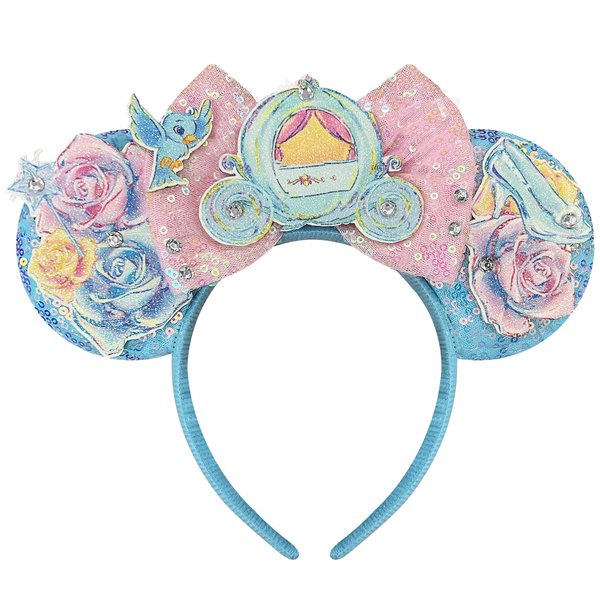 Bolonar Mouse Ears Headband for Women Princess Mouse Ears Bows Mouse Ear Princess Party Decorations Carriages