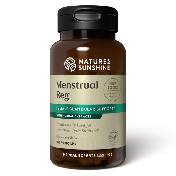 Nature's Sunshine Menstrual Reg, 100 Capsules, Kosher | Herbal Supplement Helps Maintain Hormone Balance and Promotes a More Comfortable Menstrual Cycle