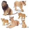 Toymany 6PCS Realistic Lion Figurines with Lion Cubs, 2-5" Jungle Animals Figures Family Set Includes Baby Lions, Educational Toy Cake Toppers Christmas Birthday Gift for Kids Toddlers