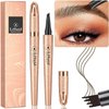 Eyebrow Pencil Light Brown Microblading Eyebrow Pen Eyebrow Makeup 4 point Lift & Snatch Brow Pen Mothers Day Gifts Waterproof Natural Looking Long Lasting Eye Makeup (Light Brown 01#)