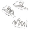 3 Pack Hair Claw Clips for Thick Long Hair, Silver Metal Wave Cross with Peal Big Jaw Clamps Hair Accessories for Women, Fashion Elegant Aesthetics Variety Hairgrip Styling Tools…